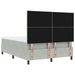 vidaXL Lit à ressorts avec matelas Gris clair 140 x 190 cm Velours