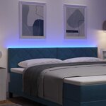vidaXL Tête de Lit LED Géométrique Bleu foncé 180 cm Velours