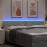 vidaXL Tête de lit LED Gris clair 200 cm Cuir synthétique