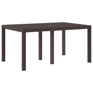vidaXL Table de jardin pour repas Marron 150 x 100 x 73 cm polyrotin