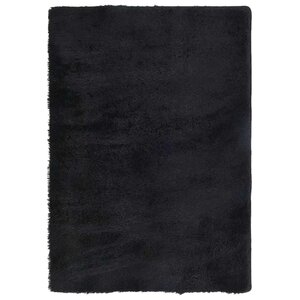vidaXL Tapis shaggy à poils longs NAVARRA noir 120x170 cm polyester