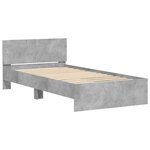 vidaXL Cadre de lit sans matelas avec tête de lit gris béton 100x200cm
