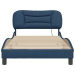 vidaXL Cadre de lit avec LED sans matelas Hvar bleu 100x200 cm tissu
