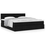 VidaXL Cadre de lit ottoman avec matelas noir 180x200 cm tissu