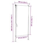 vidaXL Store roulant d'extérieur orange et blanc 100x270cm tissu acier