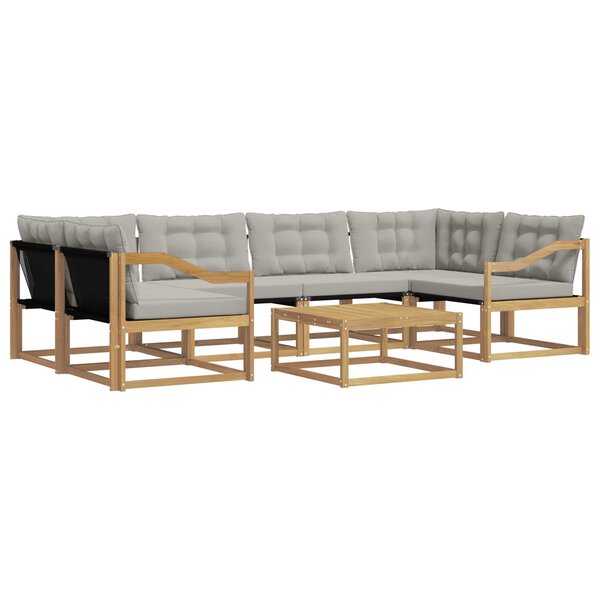 vidaXL Ensemble de canapés d'extérieur 7 pc Blanc et gris clair