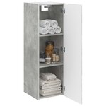 vidaXL Cabinet de Salle de Bain Mural Gris béton 33 x 34 5 x 60 cm