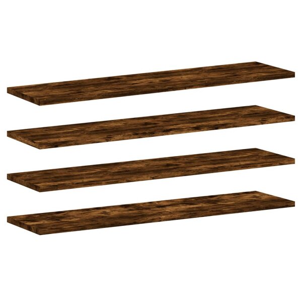 vidaXL Étagères murales 4 Pièces chêne fumé 80x20x1 5cm bois d'ingénierie