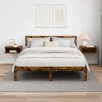 vidaXL Table de chevet 2 Pièces Chêne fumé 40 x 31 x 15 cm