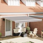 vidaXL Store Rétractable Automatique Gris Clair 400x350 cm