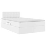 vidaXL Lit de Rangement Blanc pur 120 x 200 cm Cuir synthétique