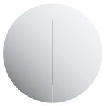 vidaXL Armoire de salle de bain miroir rond et LED Blanc 54x54x17 5 cm