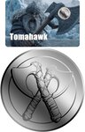 Pièce de monnaie en Platine 25 Dollars g 0.062 (1/500 oz) Millésime 2026 Vikings TOMAHAWK (PRÉCOMMANDE)