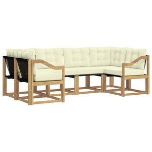 vidaXL Ensemble de canapés d'extérieur 6 pc Blanc et crème