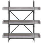 vidaXL Bibliothèque à 3 niveaux sonoma gris 100x33x108 5 cm