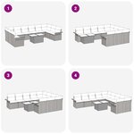 vidaXL Ensemble de canapé de jardin 11 Pièces Gris Poly rotin