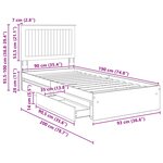 vidaXL Lit de Rangement Chêne Sonoma 90 x 190 cm Bois d'ingénierie