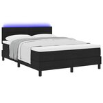 vidaXL Lit à ressorts avec matelas avec LED Noir 140 x 190 cm tissu