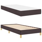 vidaXL Lit à ressorts avec matelas Marron foncé 90 x 200 cm tissu