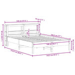vidaXL Cadre de lit sans matelas blanc 140x190 cm bois de pin massif