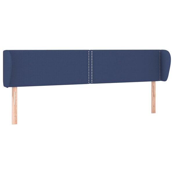 vidaXL Tête de lit avec oreilles Bleu 183x23x78/88 cm Tissu