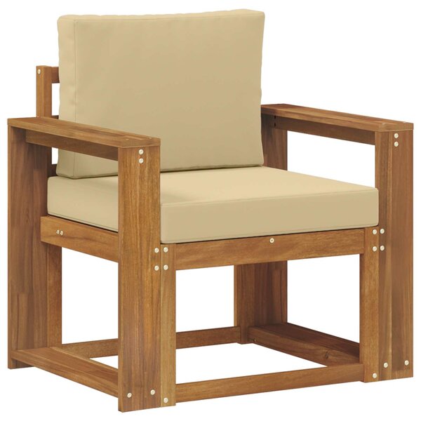 vidaXL Canapé d’extérieur Bois d'acacia massif et polyester Naturel
