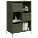 vidaXL Buffet haut vert olive 68x39x103 5 cm acier