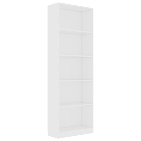vidaXL Bibliothèque à 5 niveaux Blanc 60x24x175 cm Bois d’ingénierie