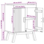 vidaXL Meuble sous lavabo 114x43x73 5 cm en bois de pin massif