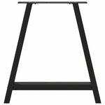 vidaXL Pieds de table à manger en forme de A  2 pièces  noir  70 x (72-73) cm  acier
