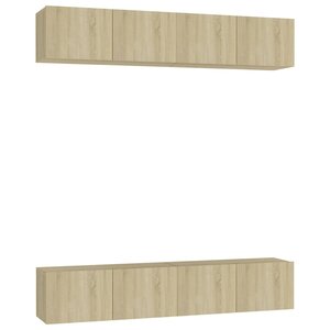 vidaXL Meubles TV 4 Pièces Chêne sonoma 80x30x30 cm Bois d'ingénierie