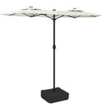 vidaXL Parasol de jardin à double tête avec LED blanc sable 316x145 cm