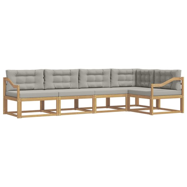 vidaXL Ensemble de canapés d'extérieur 4 pc Blanc et gris clair