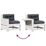 vidaXL Salon de jardin 4 Pièces avec coussins blanc bois de pin massif