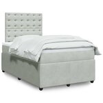 vidaXL Sommier à lattes de lit et matelas Gris clair 120x200cm Velours