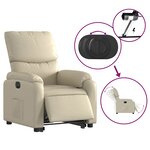 vidaXL Fauteuil inclinable électrique crème similicuir