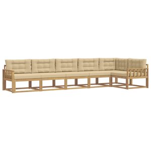 vidaXL Ensemble de canapés d'extérieur 4 pc Blanc et Beige Polyester