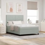 Lit à ressort vidaXL avec matelas gris clair 160x200 cm en velours