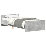 vidaXL Cadre de lit sans matelas gris béton 100x200 cm