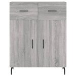 vidaXL Buffet haut Sonoma gris 69 5x34x180 cm Bois d'ingénierie
