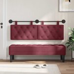 vidaXL Tête de lit suspendue Bordeaux Tissu