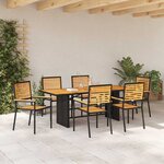 vidaXL Ensemble de salle à manger pour jardin 5 Pièces Noir