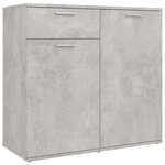 vidaXL Buffet gris béton 80x36x75 cm bois d'ingénierie