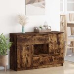 vidaXL Buffet avec tiroir Chêne fumé 100 x 30 x 65 6 Bois d'ingénierie