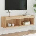 vidaXL Meuble TV avec lumières LED chêne sonoma 100x30x30 cm