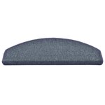vidaXL Tapis de marches d'escalier 15 Pièces Gris foncé et bleu 65x24x4cm