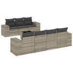 vidaXL Salon de jardin 8 Pièces avec coussins gris clair résine tressée