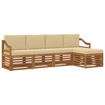 vidaXL Ensemble de canapés d'extérieur 5 pc Naturel et Beige
