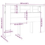 vidaXL Armoire de tête de lit chêne fumé 160x18 5x104 5 cm