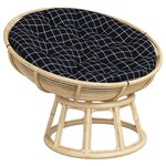 vidaXL Coussin rond motif à carreaux noir Ø 100 x11 cm tissu oxford